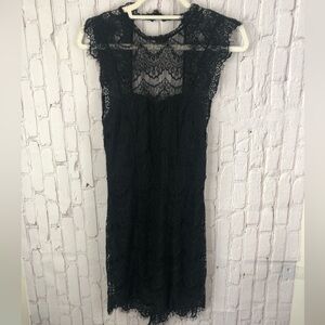 Intimately Free People black lace overlay dress size small